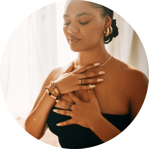 Woman holding her heart