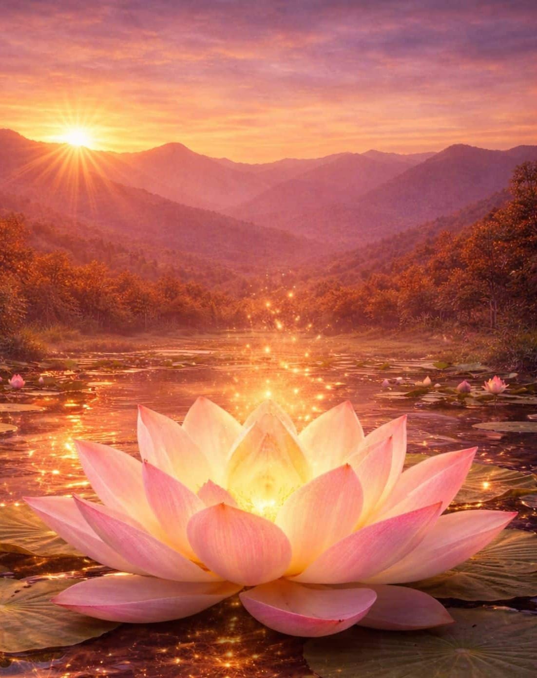 sacred lotus sun and water