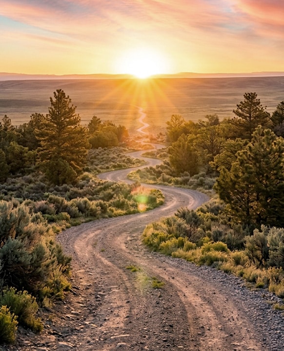 winding path to a sunrise